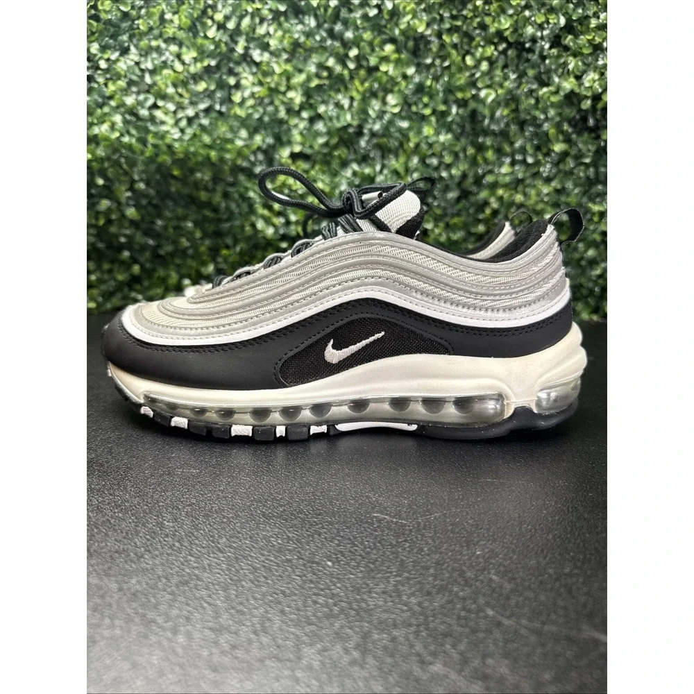 Nike Air Max 97 Sneakers Kids Size 5.5 Y Black Metallic Silver Shoes Youth